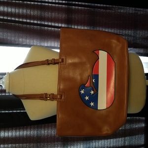 Dooney large red white and blue duck tote